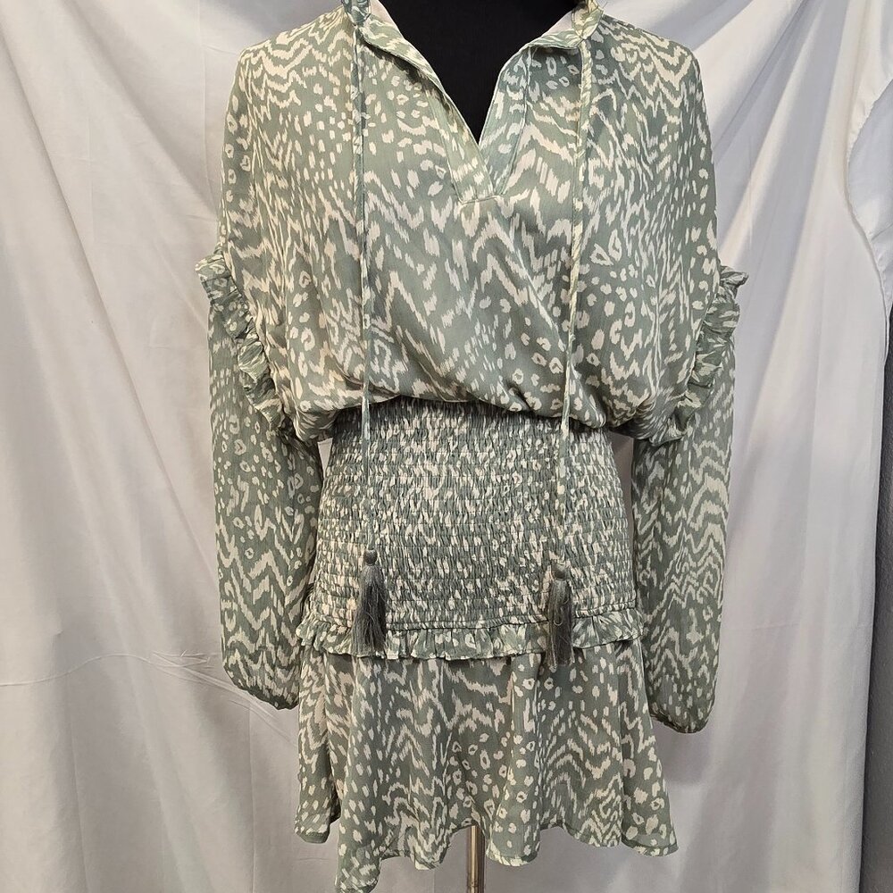 NWT Dress Forum Dress Green Size Small Ruffles Smacked